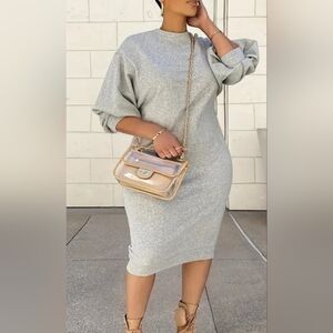 New Solid  crew neck simple dress, casual dress. New without Tag